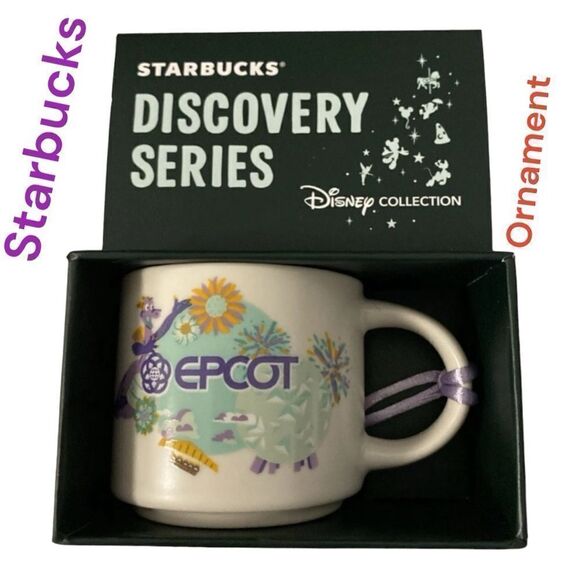 Disney Parks Starbucks Discovery Series EPCOT Figment mini Mug Ornament NEW 2024 - Picture 1 of 9